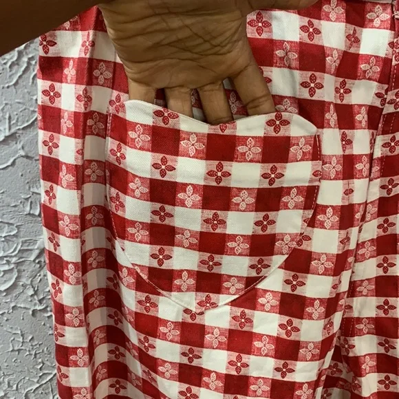 Rachel Antonoff Daisy Gingham Romper Red White Size 4 Picnic Checkered Vacation - Picture 9 of 16